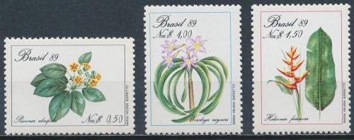 Poštovní známky Brazílie 1989 Kvìtiny Mi# 2299-2301 Kat 7€