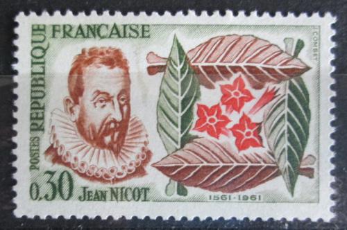 Poštovní známka Francie 1961 Jean Nicot, spisovatel Mi# 1340