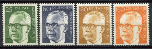 Poštovní známky Západní Berlín 1971-72 Prezident Heinemann Mi# 393-96 Kat 6€