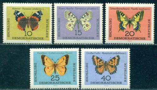 Poštovní známky DDR 1964 Motýli Mi# 1004-08