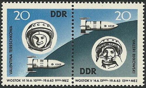 Poštovní známky DDR 1963 Let do vesmíru Mi# 970-71