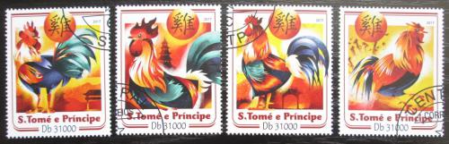 Poštovní známky Svatý Tomáš 2017 Kohouti Mi# 7108-11 Kat 12€