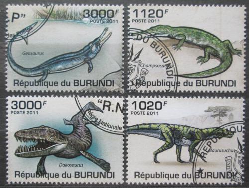 Potovn znmky Burundi 2011 Prehistorit krokodli Mi# 2074-77 Kat 9.50
