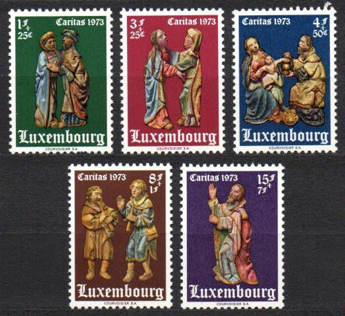 Poštovní známky Lucembursko 1973 Døevìné sochy Mi# 871-75