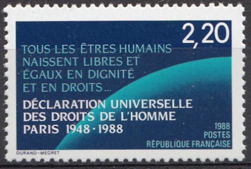 Poštovní známka Francie 1988 Deklarace lidských práv, 40. výroèí Mi# 2695