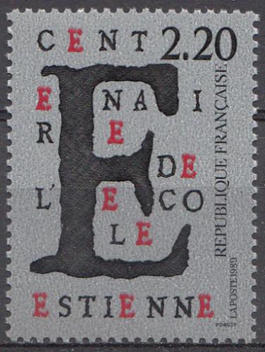 Poštovní známka Francie 1989 Škola pro grafiky, 100. výroèí Mi# 2699