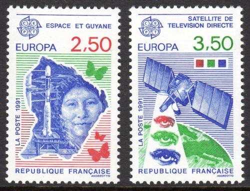 Poštovní známky Francie 1991 Evropa CEPT, prùzkum vesmíru Mi# 2834-35 Kat 5.50€