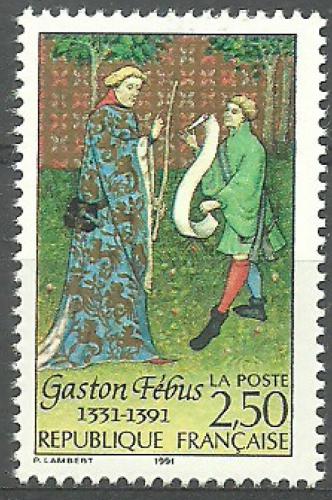 Poštovní známka Francie 1991 Kniha lovu od Gastona III. Mi# 2845