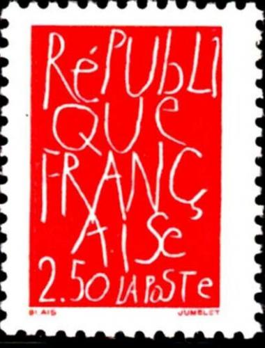 Poštovní známka Francie 1992 Nápis od Jean-Charles Blaise Mi# 2917