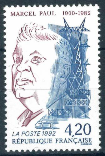 Poštovní známka Francie 1992 Marcel Paul, politik Mi# 2926