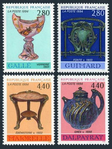 Poštovní známky Francie 1994 Dekorativní umìní Mi# 3000-03 Kat 5.50€