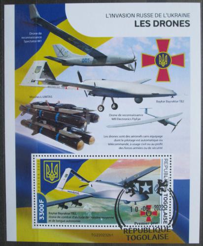 Poštovní známka Togo 2022 Válka na Ukrajinì, drony Mi# N/N