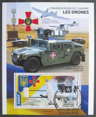 Poštovní známka Togo 2022 Válka na Ukrajinì, drony Mi# N/N