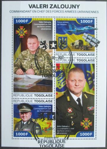 Poštovní známky Togo 2022 Válka na Ukrajinì, generál Zalužnyj Mi# N/N