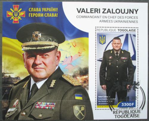 Poštovní známka Togo 2022 Válka na Ukrajinì, generál Zalužnyj Mi# N/N