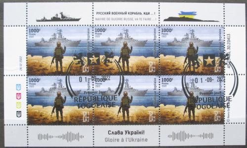 Poštovní známky Togo 2022 Válka na Ukrajinì, váleèné loïstvo Mi# N/N