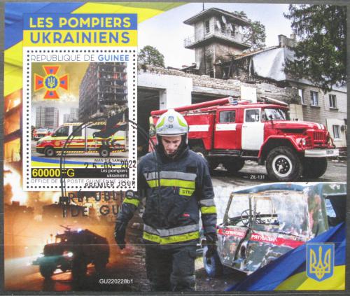Poštovní známka Guinea 2022 Válka na Ukrajinì, hasièi Mi# N/N