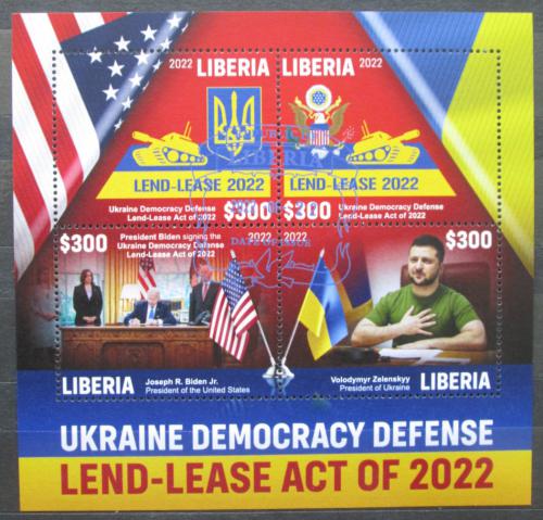 Poštovní známky Libérie 2022 Válka na Ukrajinì, pomoc USA Mi# N/N