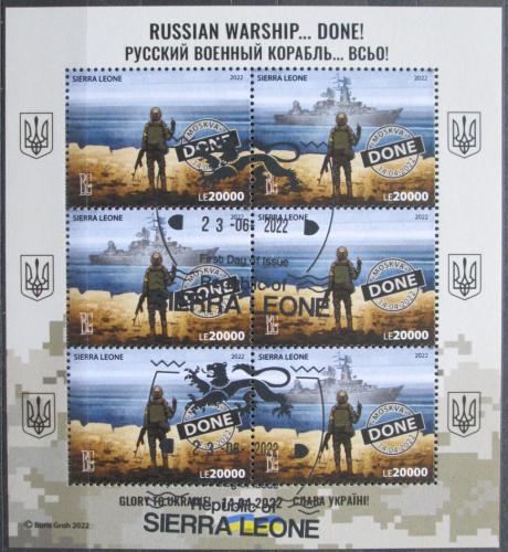 Poštovní známky Sierra Leone 2022 Válka na Ukrajinì, váleèné loïstvo Mi# N/N