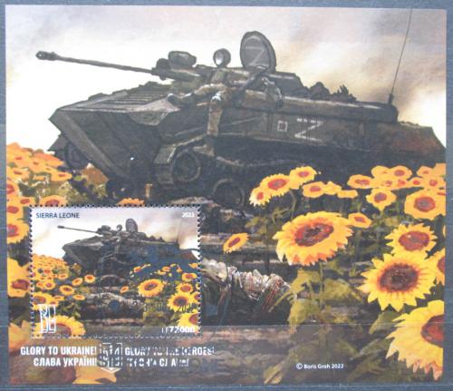 Poštovní známka Sierra Leone 2022 Válka na Ukrajinì, tanky Mi# N/N