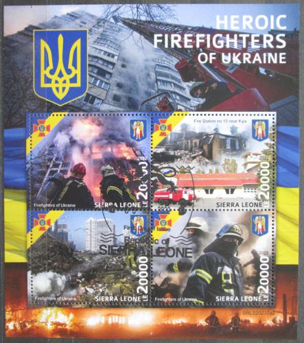 Poštovní známky Sierra Leone 2022 Válka na Ukrajinì, hasièi Mi# N/N