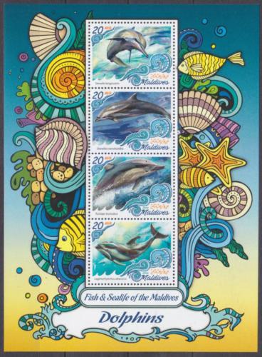 Poštovní známky Maledivy 2016 Delfíni Mi# 6678-81 Kat 10€