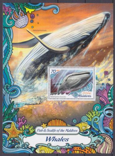 Poštovní známka Maledivy 2016 Velryby Mi# Block 1002 Kat 9€