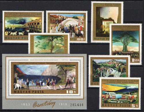 Poštovní známky Maïarsko 1973 Umìní Mi# 2878-84 + Block 98