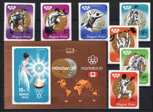 Poštovní známky Maïarsko 1973 LOH Mnichov Mi# 2847-53 + Block 96