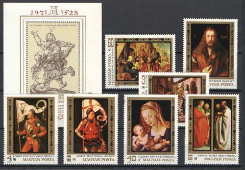 Poštovní známky Maïarsko 1979 Umìní, Dürer Mi# 3326-32 + Block 136