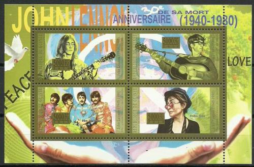 Poštovní známky Guinea 2010 The Beatles, John Lennon Mi# 7972-75 Kat 8€