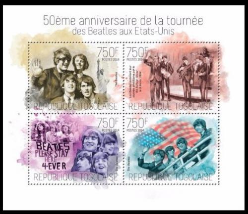 Poštovní známky Togo 2014 The Beatles v USA Y/T# 3700-03 Kat 12€