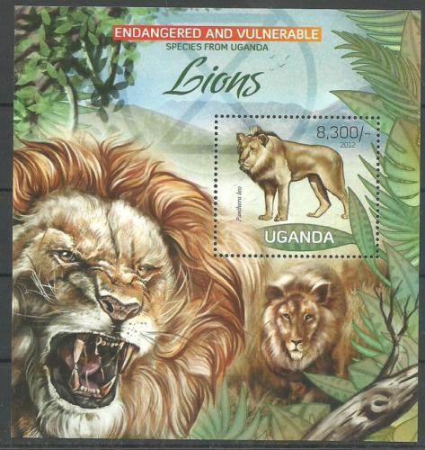 Poštovní známka Uganda 2012 Lvi Mi# Block 408 Kat 8€