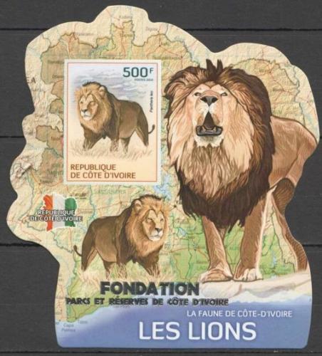 Poštovní známka Pobøeží Slonoviny 2014 Lvi Mi# 1601 Block