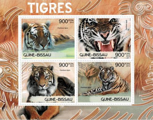 Poštovní známky Guinea-Bissau 2012 Tygøi Mi# 6236-39 Kat 14€