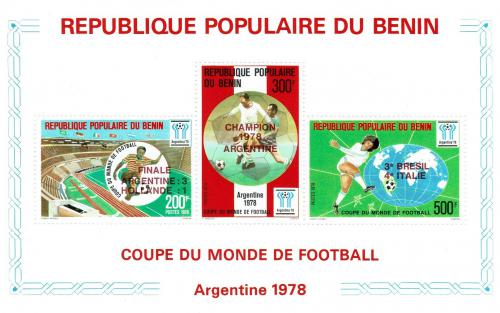 Poštovní známky Benin 1978 MS ve fotbale pøetisk Mi# Block 5 Kat 15€