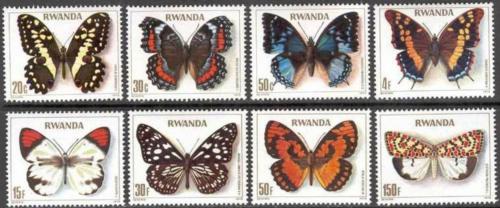 Poštovní známky Rwanda 1979 Motýli Mi# 974-81 Kat 12€