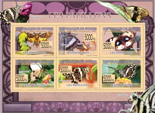 Poštovní známky Guinea 2009 Motýli Mi# 6361-66 Kat 12€