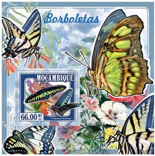 Poštovní známka Mosambik 2015 Motýli Mi# 7696 Block