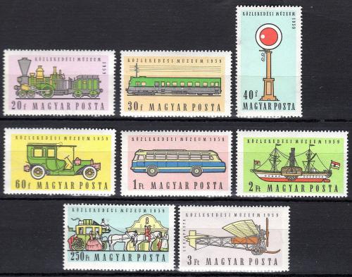 Poštovní známky Maïarsko 1959 Dopravní prostøedky Mi# 1584-91 Kat 6.50€