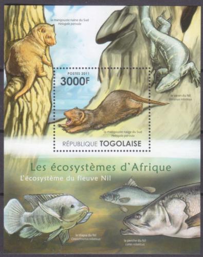 Poštovní známka Togo 2011 Fauna øeky Nil Mi# Block 645 Kat 12€