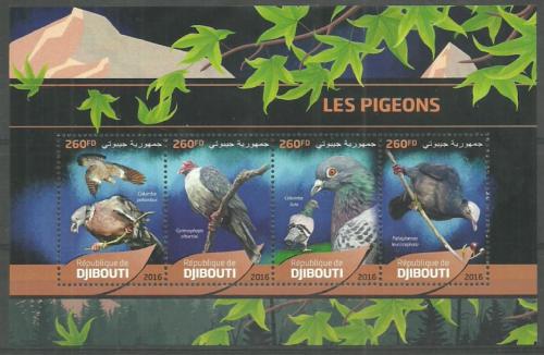 Poštovní známky Džibutsko 2016 Holubi Mi# 1259-62 Kat 12€