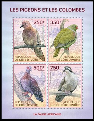 Poštovní známky Pobøeží Slonoviny 2014 Holubi Mi# 1534-37 Kat 8.50€