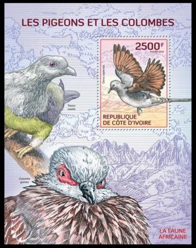 Poštovní známka Pobøeží Slonoviny 2014 Holubi Mi# Block 194 Kat 11€