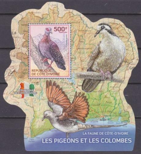 Poštovní známka Pobøeží Slonoviny 2014 Holubi Mi# 1534 Block