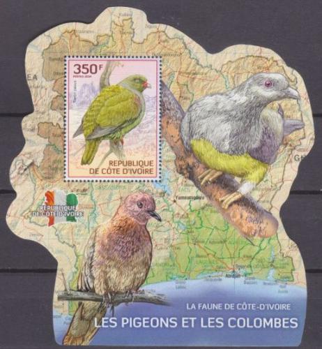 Poštovní známka Pobøeží Slonoviny 2014 Holubi Mi# 1536 Block