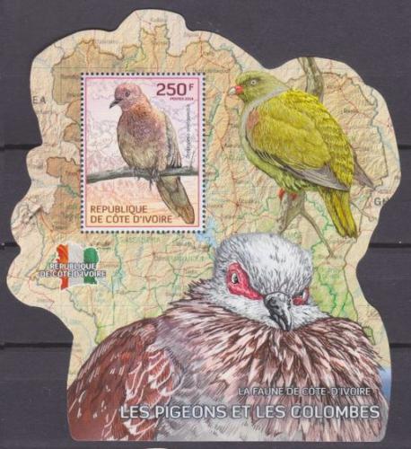 Poštovní známka Pobøeží Slonoviny 2014 Holubi Mi# 1537 Block