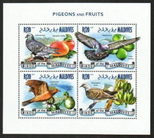 Poštovní známky Maledivy 2014 Holubi Mi# 5445-48 Kat 10€