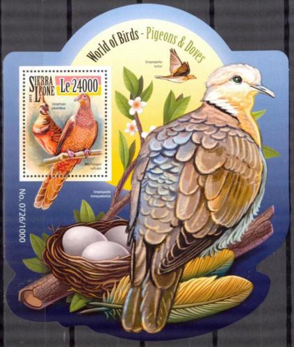 Poštovní známka Sierra Leone 2015 Holubi Mi# Block 844 Kat 11€