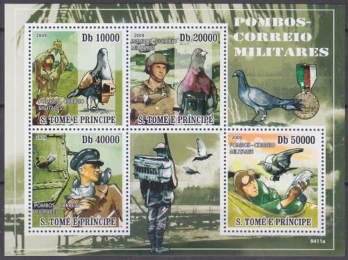 Poštovní známky Svatý Tomáš 2009 Vojenští holubi Mi# 4115-18 Kat 12€